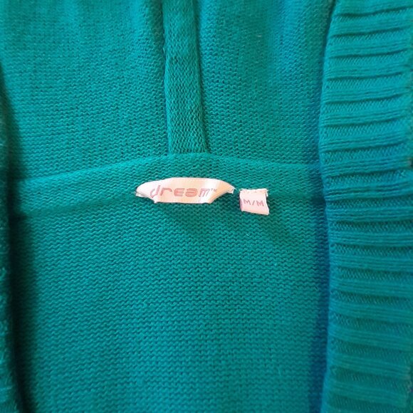 Dream Hooded Sweater Turquoise Blue Size Medium - Picture 3 of 5
